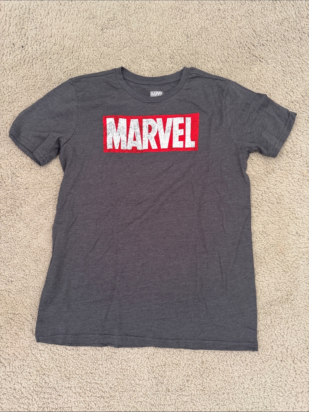 Marvel Men Gray Tee with Red Logo